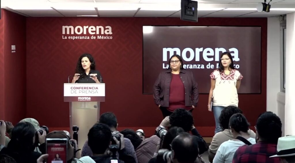 Luisa María Alcalde anuncia a Citlalli Hernández como Presidenta de la Comisión Nacional de Elecciones de Morena.